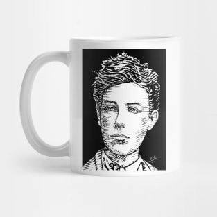 ARTHUR RIMBAUD ink portrait Mug